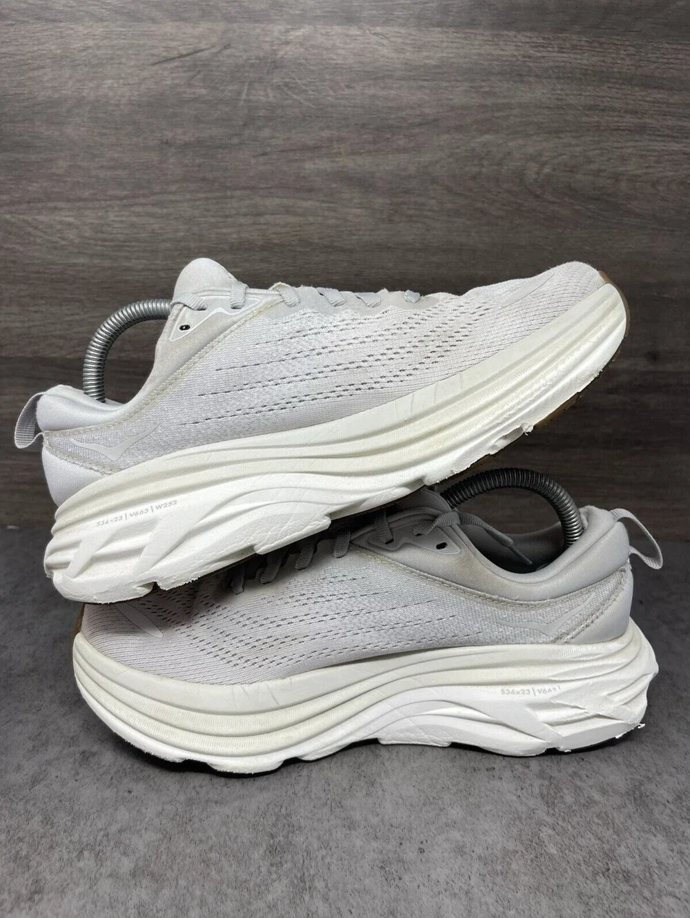 HOKA Bondi 8 Womens Size 8.5 B Lunar Rock Nimbus Cloud Running Walking Shoes